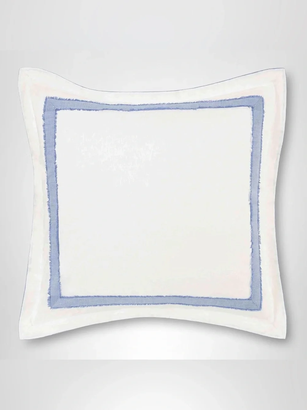 NWT Laura Ashley Mila Blue Euro Sham 26x26 Faux Linen Ramie Cotton Pillow Cover